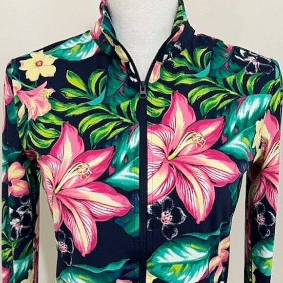 Tommy Bahama Golf & Tennis Long Sleeve Full Zip Floral Jacket - Picture 2 of 4